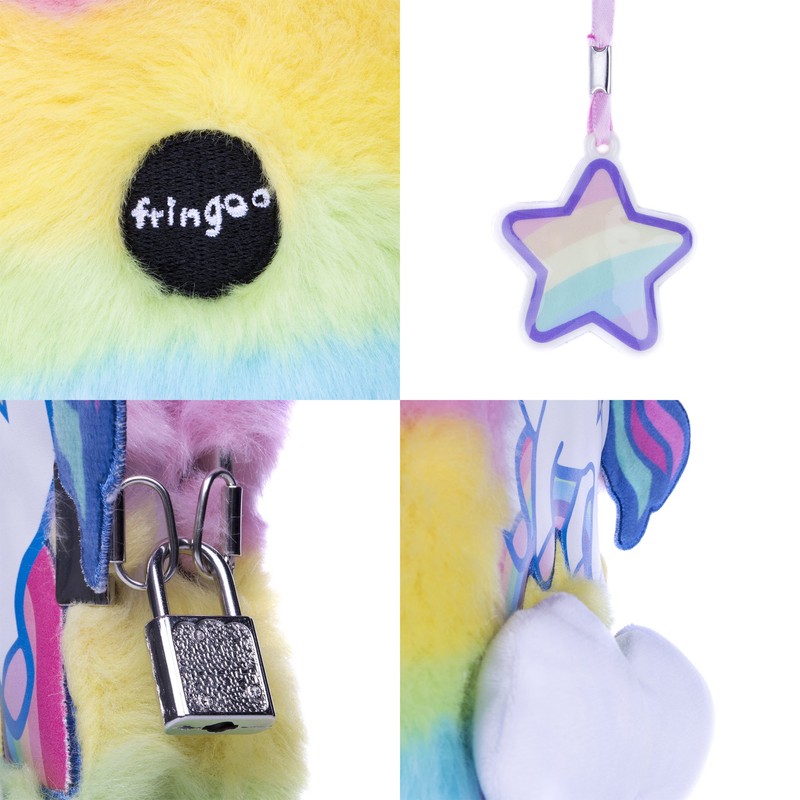 Fringoo® Girls Boys Plush A5 Notebook Diary 3D with Padlock
