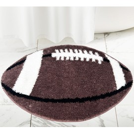 Homantic Football Rugs - Elegant Fluffy Sports Rug Football Room Decor, Boy's Bedroom, Funny Bathroom Rug Bath Mats for Bathroom Plush Non Slip Washable Bath Rugs for Kids Room 20" x 32"