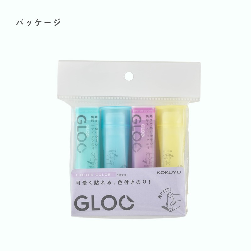 Kokuyo G301-4P-L1 Glue Stick, Solve Color, 4 Colors, Set