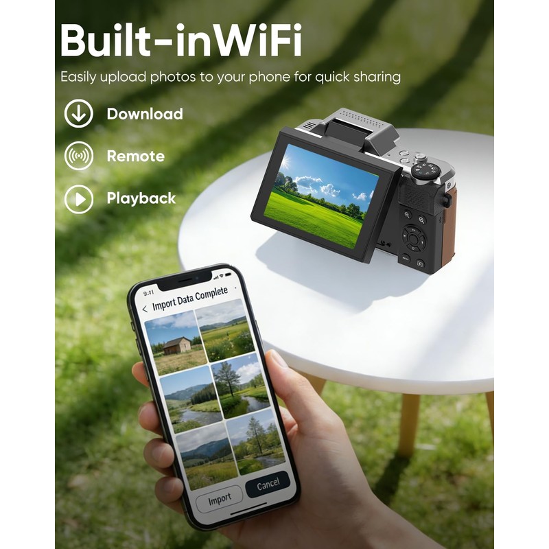 ORDRO 4K Digital Camera for Photography, 64MP Vlogging Camera for