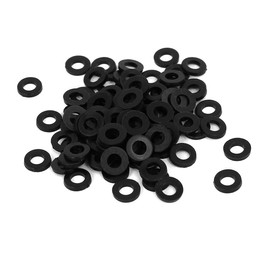 TOP-VIGOR 100Pcs Black Nylon Flat Washers, M3 x 6mm x 1mm Insulating Round Seal Spacer Tap Sealing O Ring Gasket for Faucet Pipe Water Hose