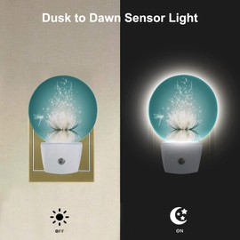 EKOBLA Lotus Night Light, Water Lily in Pond Dragonfly Floral Plug-in Night Lights with Dusk-to-Dawn Sensor for Bedroom/Bathroom/Living Room 0.5W Sleep Friendly for Women/Girls/Boys Gift
