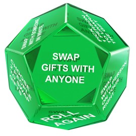 Santa Swap Gift Exchange Dice, Xmas Stocking Stuffers 2025, Exchange Game, 12 Sided Dice for Holiday Parties, Family Gatherings & Office Events with Themed Gameplay Actions