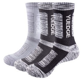 Yuedge Men's Socks, For Sports, Outdoor Wear, Trekking, Climbing, Antibacterial, Odor Resistant, Sweat Absorbent, Quick Drying -