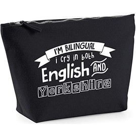 Hippowarehouse I'm Bilingual I Cry in Both English and Yorkshire printed make up cosmetic wash bag 18x19x9cm