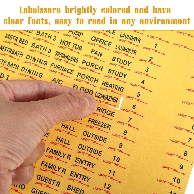 AOZUO 4 Sheets(516pcs) Circuit Breaker Labels, Electrical Panel Labels, Self-Adhesive