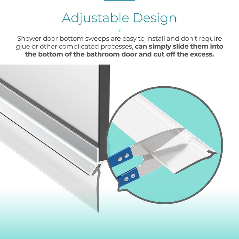 Framed Shower Door Bottom Seal, 1/4" Shower Door Sweep for