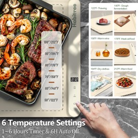 Food Warming Mat, Silicone Electric Warming Tray - 6 Heat Settings, Rollable & Portable, Upgraded Graphene Full Surface Rapid Heating, Easy to Clean, Ideal for Parties, Buffets, and Daily Use