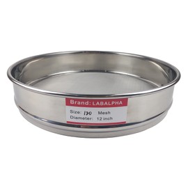 LABALPHA 120 Mesh Lab Sieves, 120 Mesh Test Sieve, 12'' Diameter, 304 Stainless Steel Wire Cloth (0.125mm)