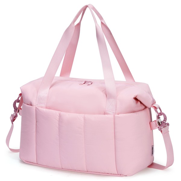 Narwey Puffer Gym Bag for Women Girls, Weekender Duffle Bag