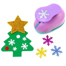 Snow Paper Punch - 1 Inch Snow Shape Paper Punches for Crafting, Snow Hole Punch Craft Lever Punch for Scrapbook, Gift Wrapping, Christmas Cards, DIY Arts (Random Color)
