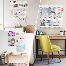 Dobures 15pcs Pegboard Sets, Peg Board, Pegboard Wall Organizer, Pegboard Storage System for Workbench, Shop, Shed Modular Peg Board Organizer Board Kit