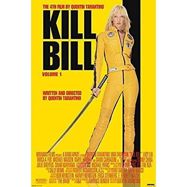 Pyramid America Kill Bill Volume 1 Uma Thurman Yellow Jumpsuit Quentin Tarantino Martial Arts Movie Poster 24x36 inch