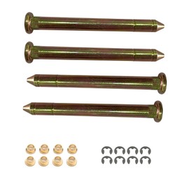 Door Hinge Pins Bushings Kit Compatible with Ford F150 F250 F350 Bronco UV F100 Door Hinge Roller Pin （2Door - 4Pins,8Bushings and 8Clips）