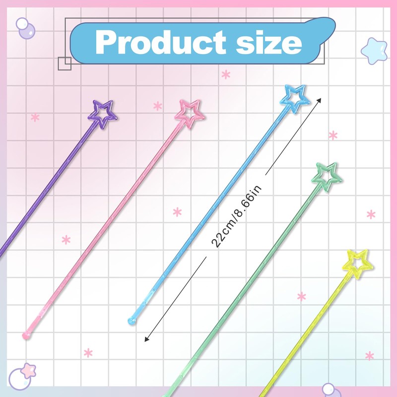 20pcs Mini Star Pointers, Plastic Star Plastic Pointer Stick Mini