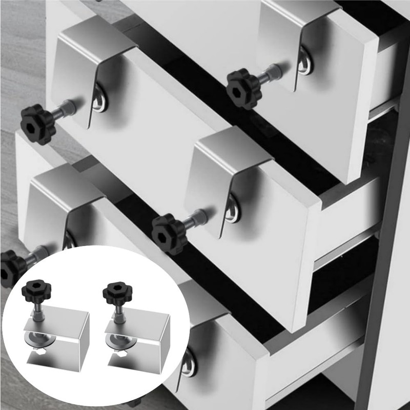 GYWHOOFT Drawer Front Installation Clamps,2 PCS Stainless Steel Drawer Fixing
