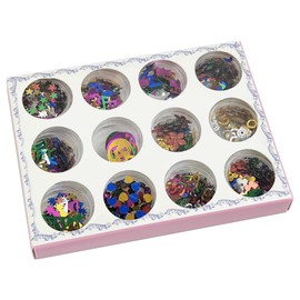 12 Colors Glitter Chunky Nail Body Face Eye Glitter Flakesfor Arts Crafts DIY