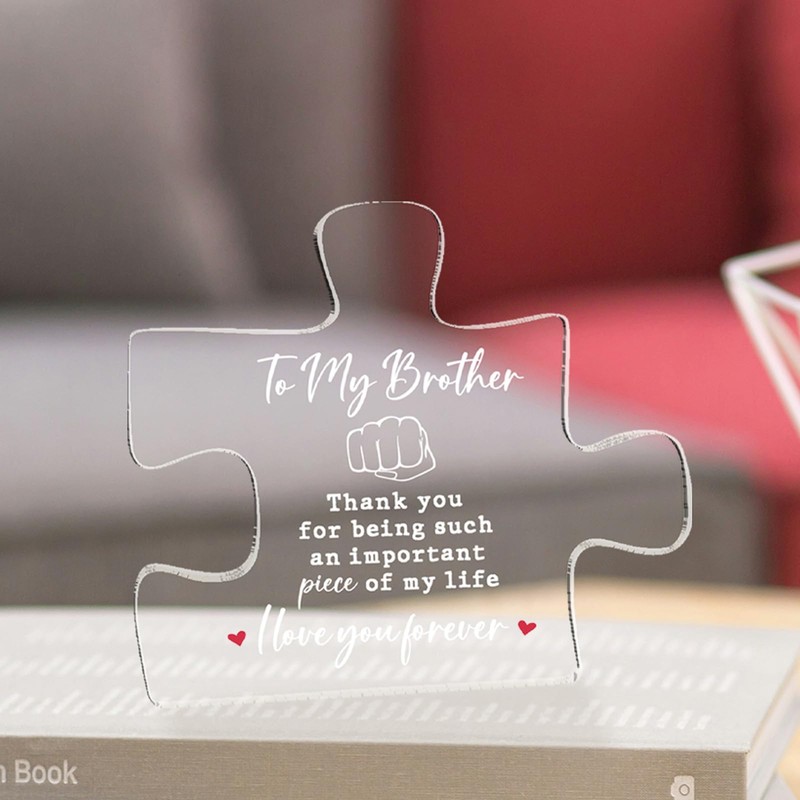 Big Brother Gift Engraved Acrylic Block Puzzle Plaque Decorations Home