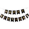 Haobase Happy Birthday Banner Birthday Garland Party Decorations 16cm×20cm (Black)
