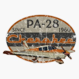 Pa-28 Piper Cherokee Since 1960 Retro Vintage Design Bumper Sticker Window Vinyl Decal 5"