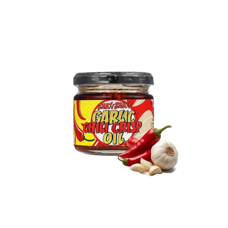 Zakzak Garlic Chile Crisp Rayu Chili Oil Extra Hot 10.93oz