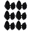 Black Scalloped Edge Bow Hair Clip Small - Set of