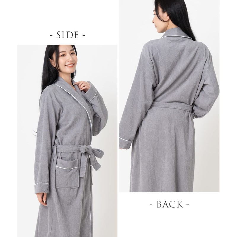 Origin Life Bathrobe, Gown, Towel Fabric, With Pockets, Quick Drying,