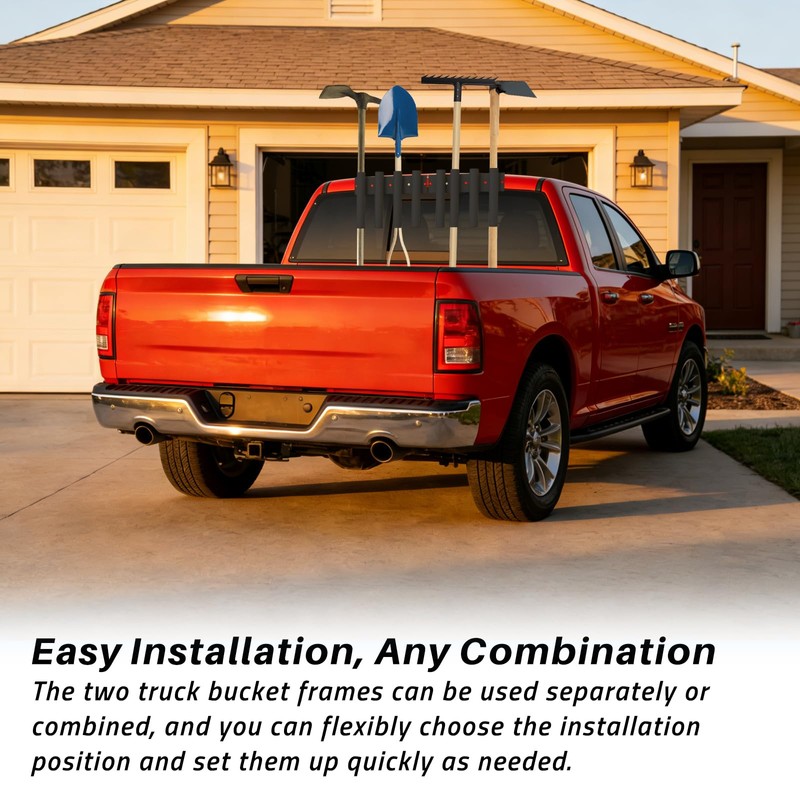 8-Hole Shovel Holder for Truck, Heavy Duty Trailer Tool Rack