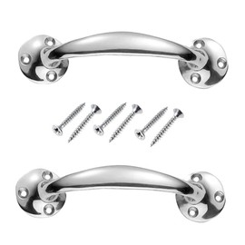 SISI UK Chrome Plated Victorian Bow Shaped Handles 150mm Bow Door Pull Handle with Screw for Furniture Drawer Cupboard Cabinet Pulls Cupboards Pack of 2.