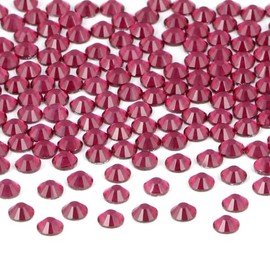 144 pcs SS30 Fuchsia Hotfix Rhinestones Flatback Round Crystal Glass Rhinestones Gems for Crafts Nail Face Art Clothes Shoes Bags DIY