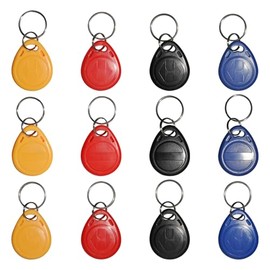 XIXEI 12 pcs Writable 125kHz RFID Keyfob Proximityfor ID HID and AWID Card Token Tag Rewritable T5577/CET5577 Universal Blank Tags