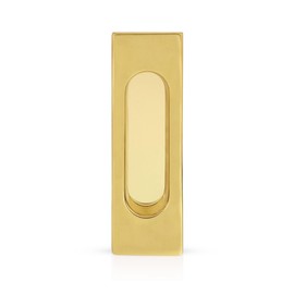 JUVA Sliding Door Handle Made of Metal [Countersunked] Handle Shell Sliding Door Polished Brass I Shell Handle Square 125 x 40 mm I Furniture Handle for Inlet I Recessed Handle Sliding Door Handle