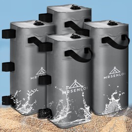 Mrsenloi Canopy Water Weights Bag Set of 4, 220 LBS Gazebos Tent Water Weights Set, 4 Leg Weights for Gazebo, Pop-Up Canopy, Canopies, Tent(Grey 25L)