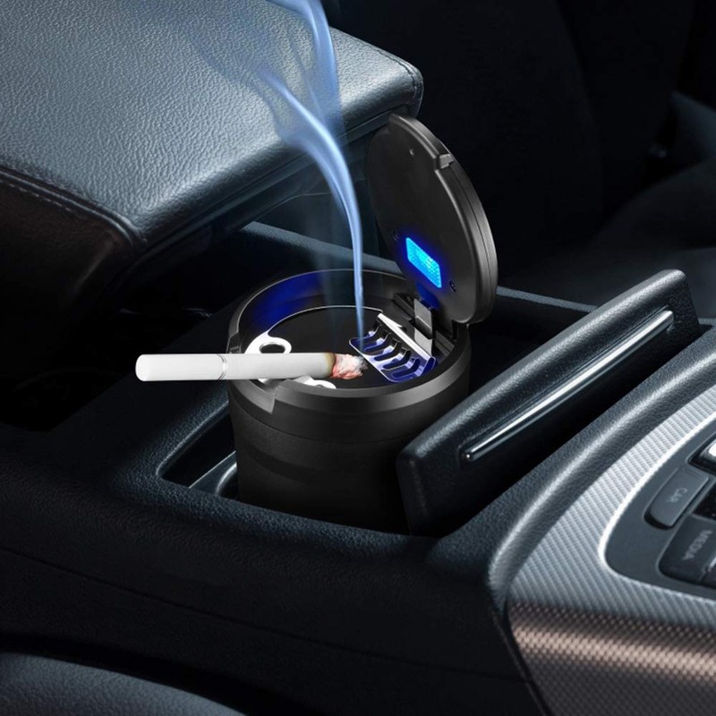 jingfei Portable Ashtray with LED Light Cup Holder Ash for