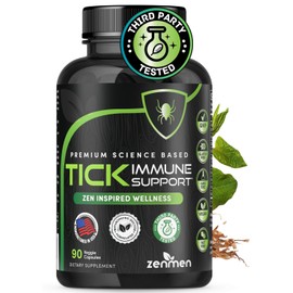 Zenmen Tick Immune Support Supplement - Improved Formula - Japanese Knotweed, Cat's Claw, Chinese Skullcap, Cryptolepis Sanguinolenta, Sweet Wormwood - 90 Vegan Capsules, Made in The USA
