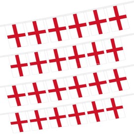 England Flags Party Decorations,14 * 21 cm 10 m 30 flags, 24 Countries Flags Football vision Bunting, Football Themed Decoration for Garden, Bar, Party And Street