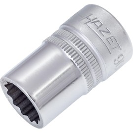 HAZET Socket, 12 Angle, 900Z-14, Double Side Width: 0.5 x Insertion Angle: 0.5 x Total Length: 1.5 inches (38 mm), 1 piece