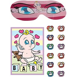 evelay Pin the dummy on the baby Shower Party Game Boy Girl Unisex 12-40 players (Number Of Players 12)
