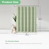 Dynamene sage Green Fabric Shower Curtain, Boho Tufted Geometric Striped