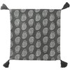 Fujiboeki Cushion Cover 45×45 Gray 100% Cotton With Tassel Paisley