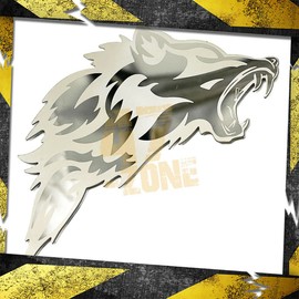 Cobra-Tek Cayote Emblem Howling Wolf 3D Car Badge Decal Sticker | Polished Stainless Steel Metallic Finish | Universal Vehicle Fitment | Exterior Accessories (1 Piece)