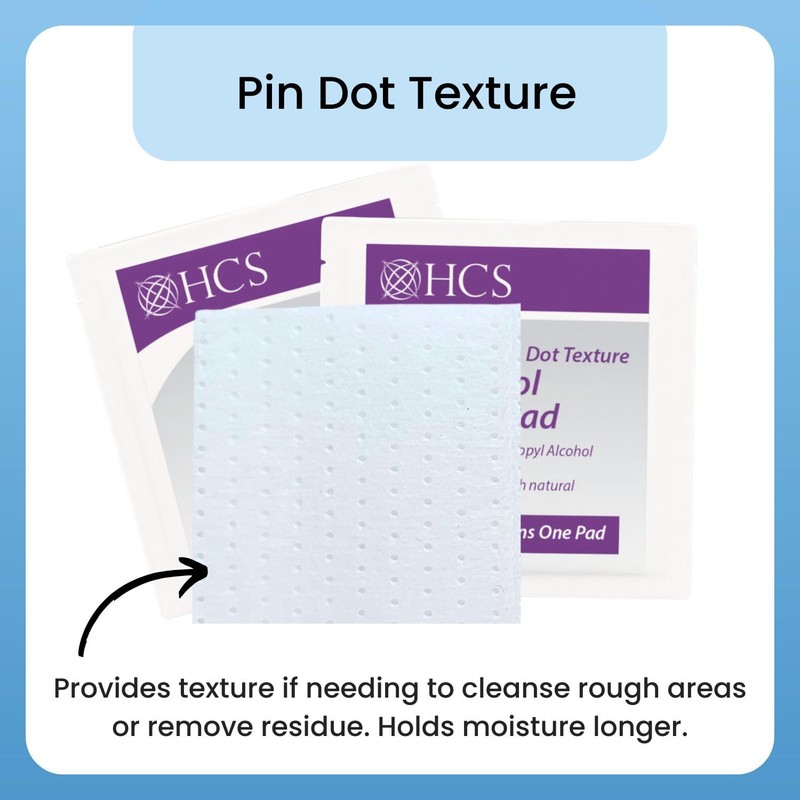 HCS Medium Alcohol Prep Pads - 70% Isopropyl Alcohol Wipes,