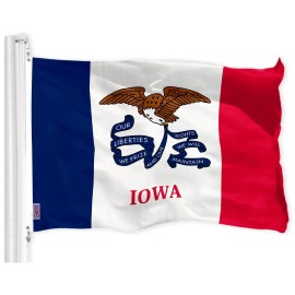 UD_G128 Combo Pack: USA American Flag 3x5 Ft 150D Printed Stars & Iowa State Flag 3x5 Ft 150D Printed
