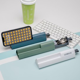 Travel Utensils Set, 4pcs Stainless Steel Reusable Cutlery, Portable Silverware Lunch Box for Camping and Office, Include Fork Spoon Knife with Case