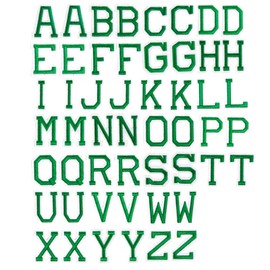 J.CARP 52Pcs Christmas Green Alphabet A to Z Patches, Iron on Sew on Letters for Clothing, Hats, Shoes, Backpacks, Handbags, Jeans, Jackets etc.