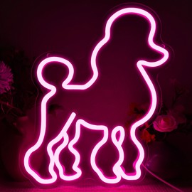Poodle Pet Dog Neon Signs for Wall Decor,Cute Poodle Dog Neon Lights,Usb Dimmable Animal Neon Sign for Bedroom Man Cave Pet Shop Business Birthday Gifts(13 * 11.6in)
