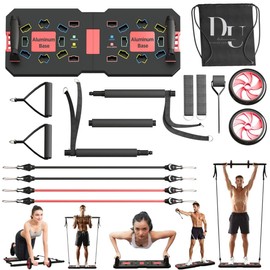 Push Up Board, Home Workout Equipment, Pushup Board, Fit Home Gym, Perfect Push Up Handles, at Home Gym Equipment, Portable Gym, Gym Stuff for Men, Home Workout Equipment (Black)