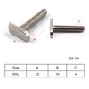 20Pcs M10x25 304 Stainless Steel T-Slot Bolt T-Shaped Bolt Screw