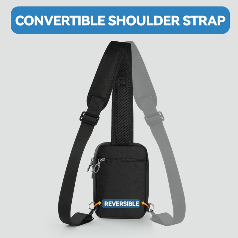 Sling Bag, Tactical Anti Theft Crossbody Bag with Zipper Lock