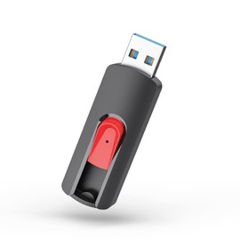 Vansuny 128GB USB Stick USB 3.0 Flash Drive Memory Sticks Slide Retractable Thumb Drive (Red, 128GB)